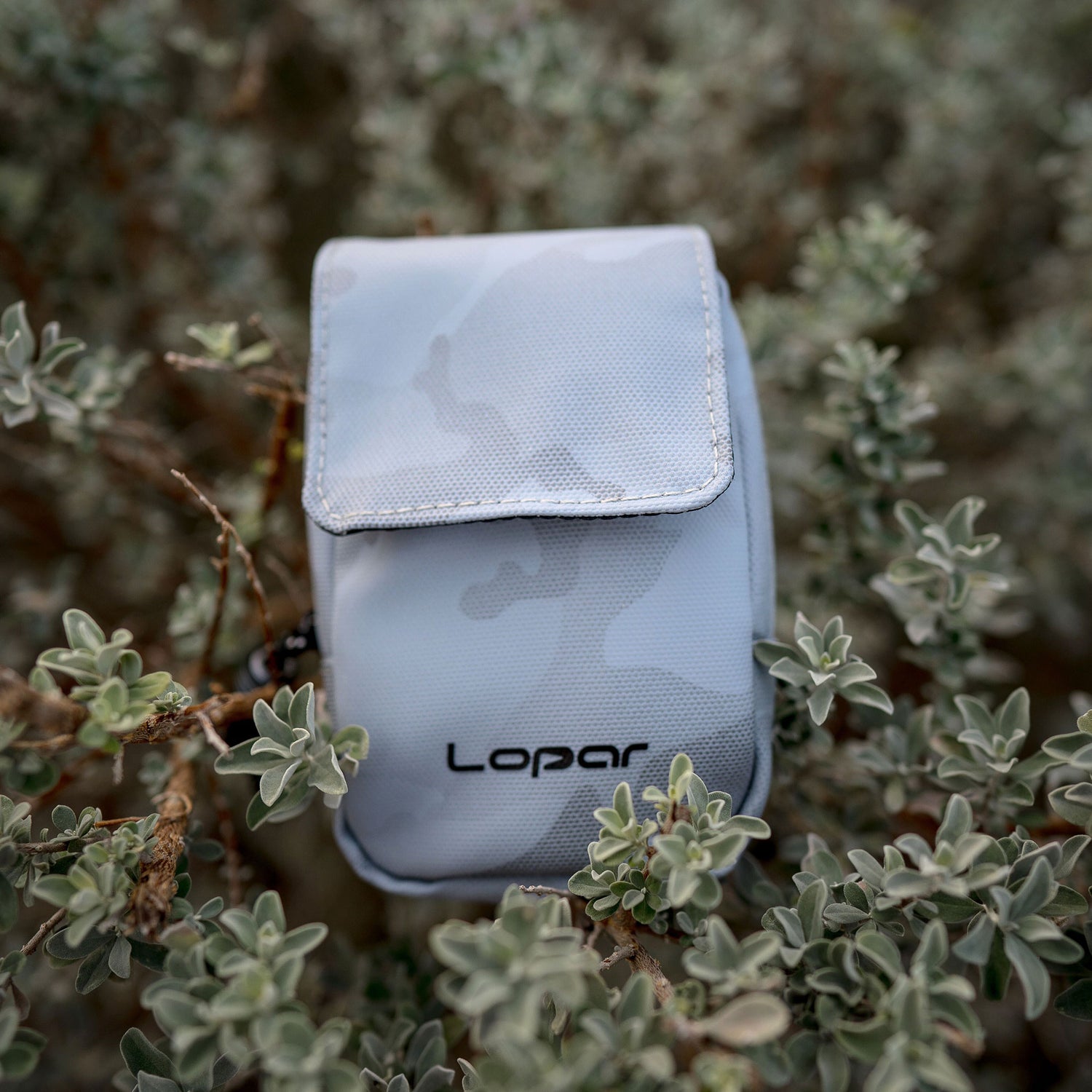 grey camo rangefinder case in bush